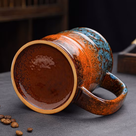 Nuove tazze da caffè in ceramica colorata incisa creativa come regalo