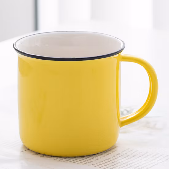 Tazza da caffè o tazza da zuppa in ceramica Happy Go Color Glaze con schermo malato